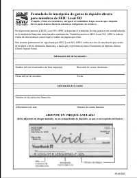 Форма регистрации для прямого депозита: испанский