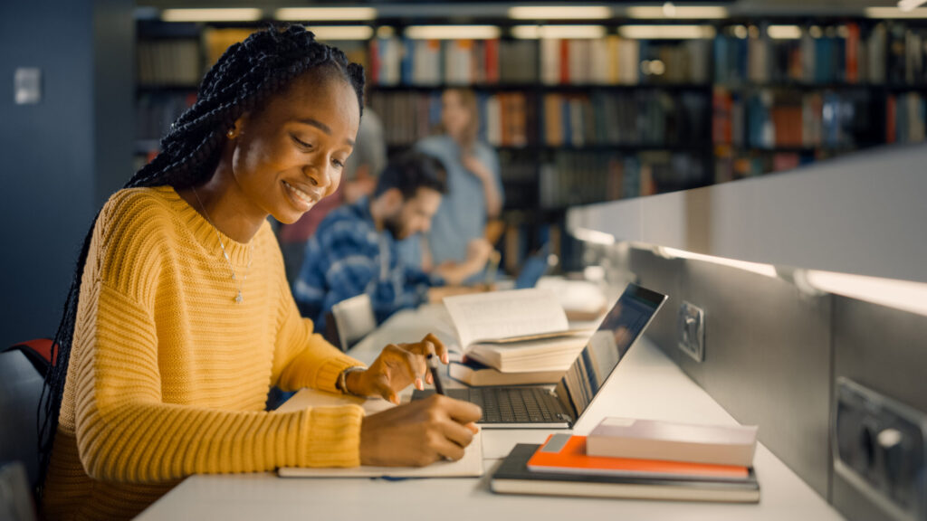 student studying